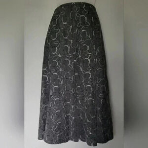 VTG Robert Kitchen Hight waisted Embroidered Godet floral skirt sz 12